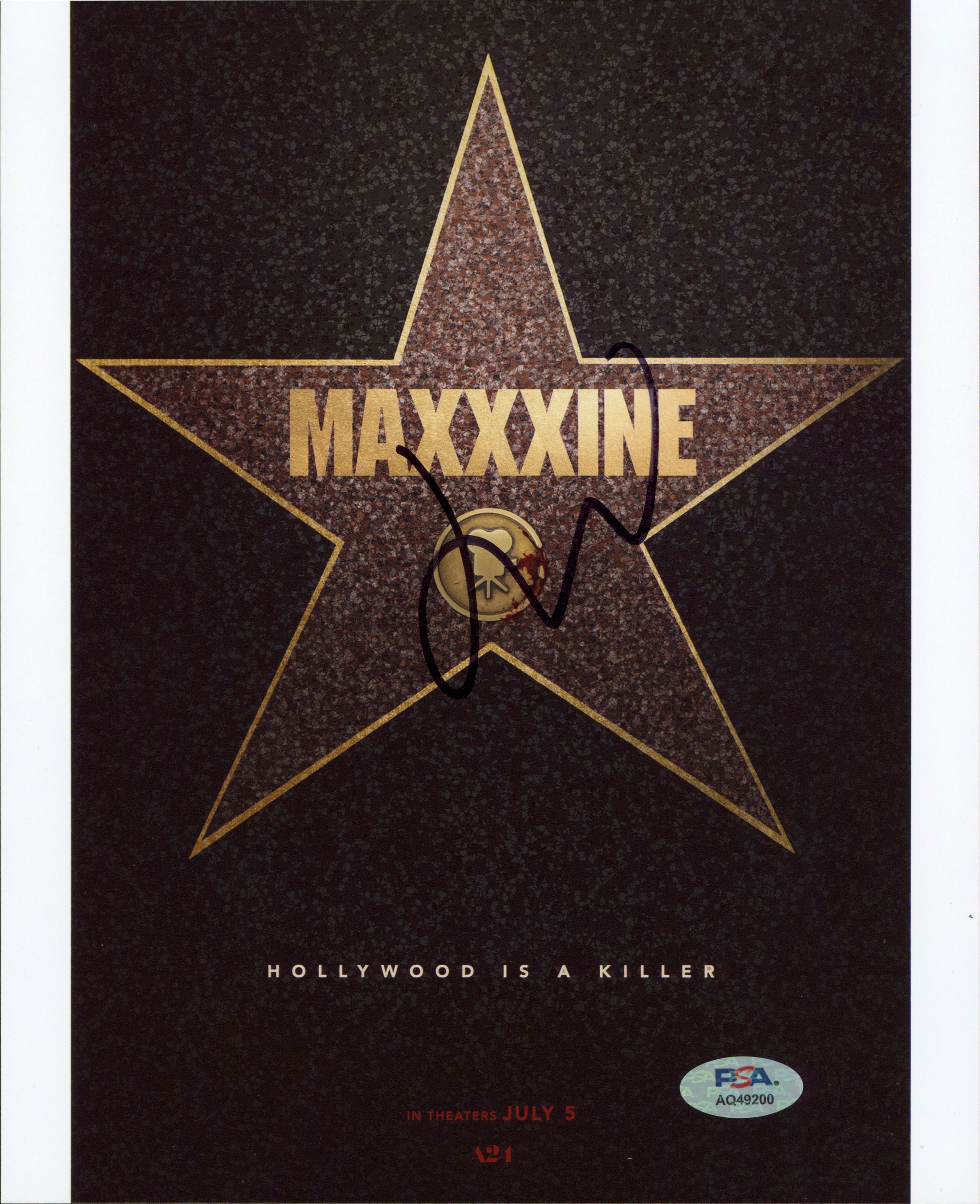 Mia Goth Maxxxine Authentic Signed 8x10 Vertical Photo PSA/DNA #AQ49200