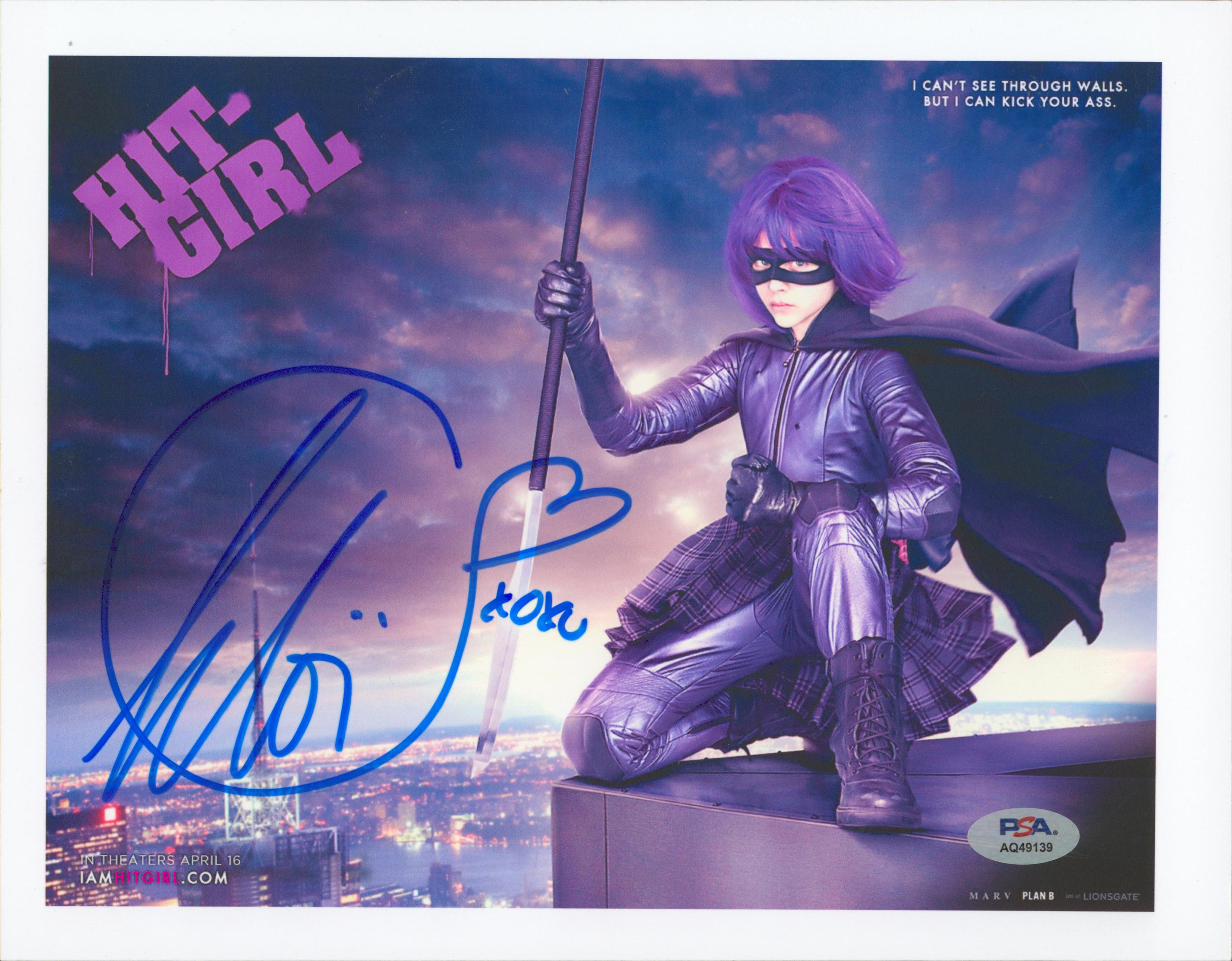Chloe Moretz Kick-Ass "XOXO" Authentic Signed 8.5x11 Photo PSA/DNA #AQ49139