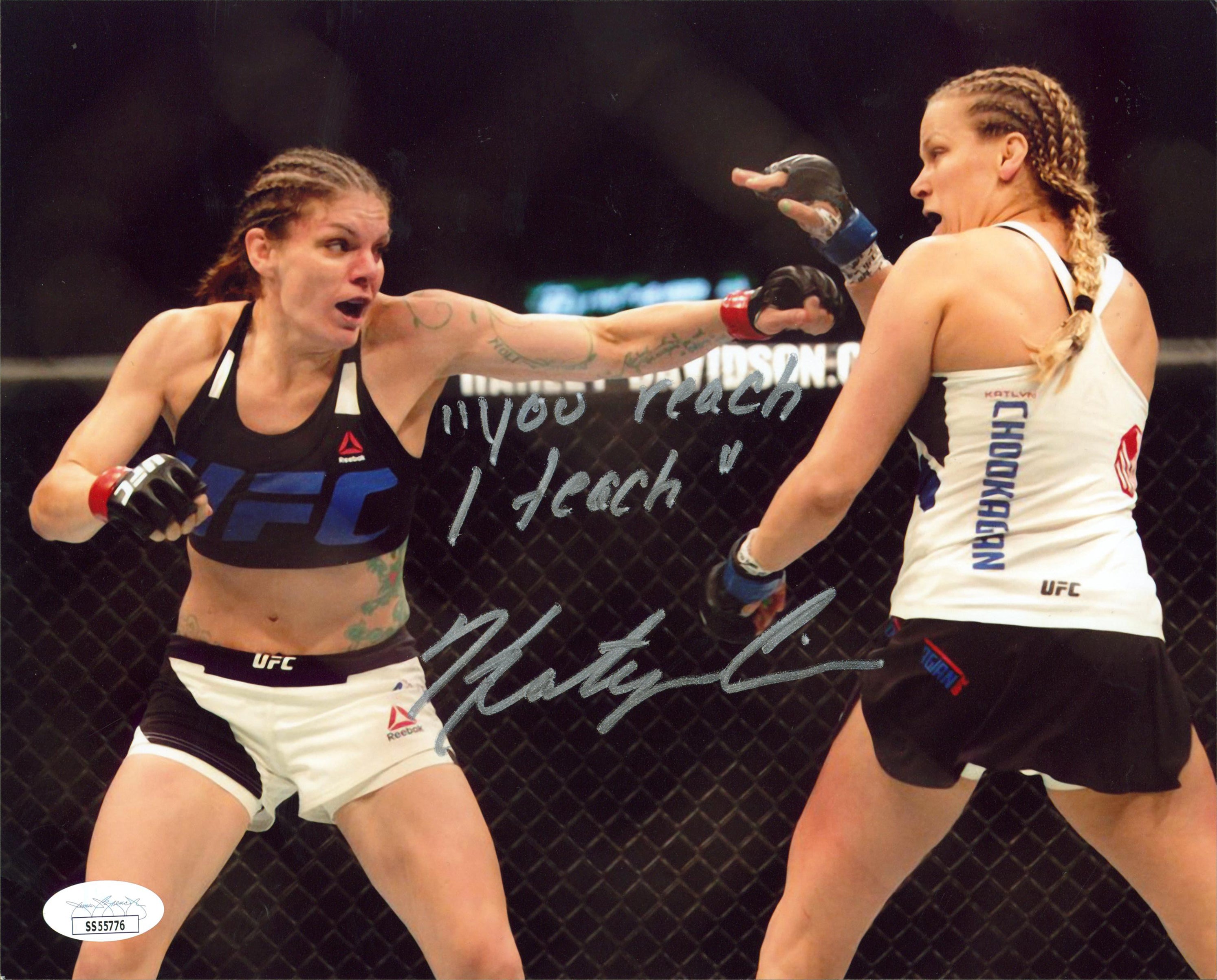 UFC Katlyn Chookagian "You Reach I Teach" Signed 8x10 Photo JSA #SS55776