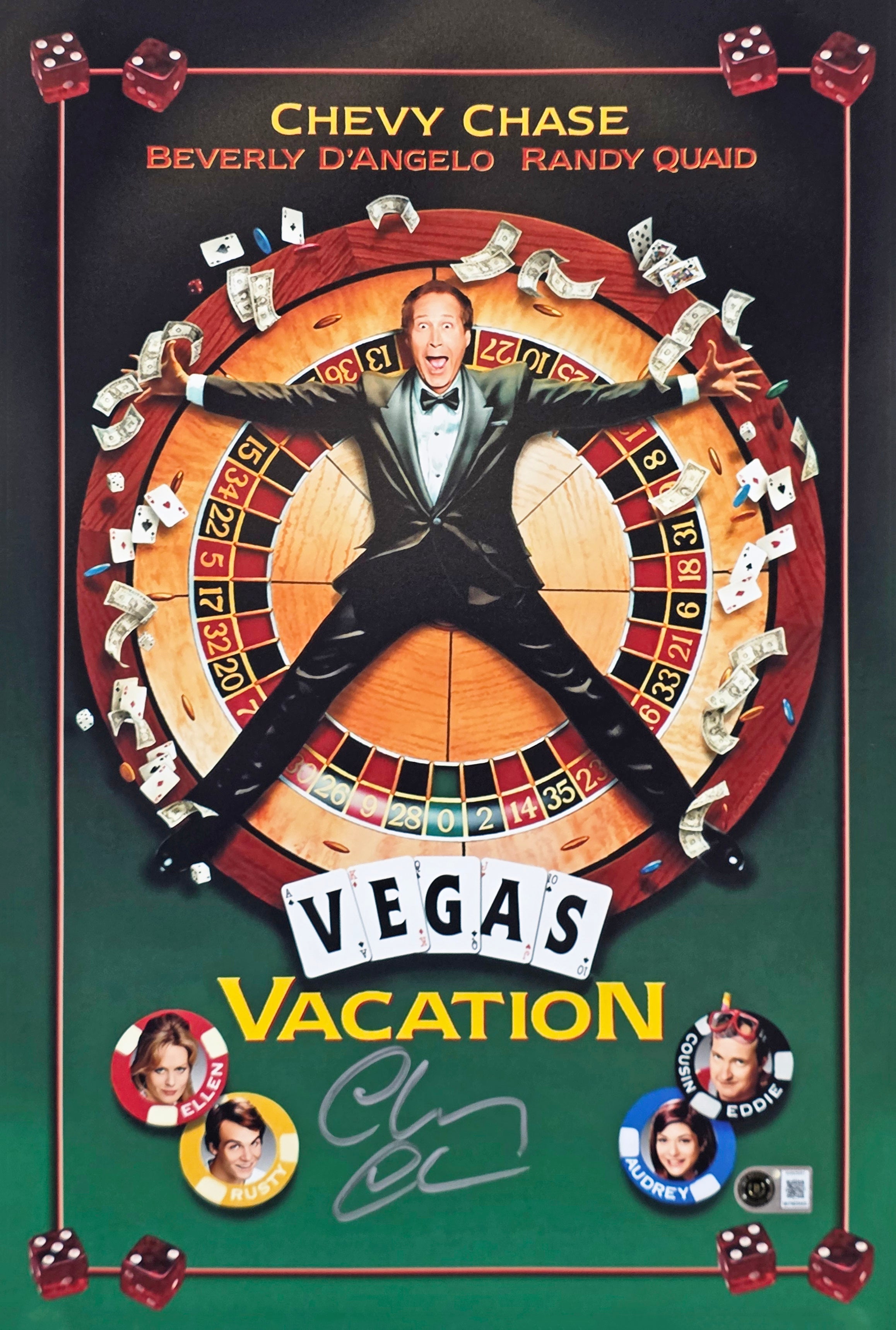 Chevy Chase Vegas Vacation Signed 12x18 Photo w/ Silver Signature BAS Witness 3