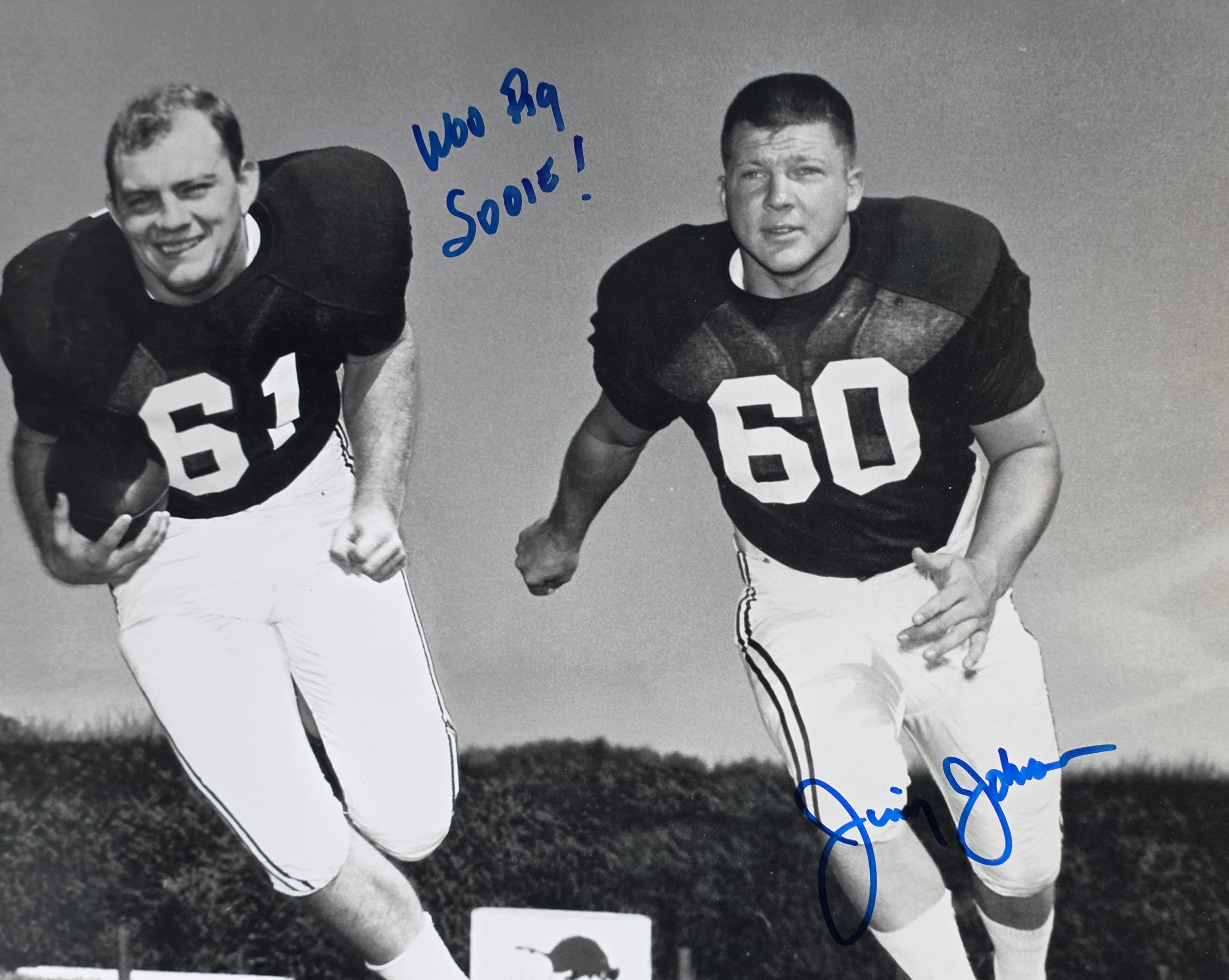 Arkansas Jimmy Johnson "Woo Pig Sooie!" Signed 16x20 Horizontal Photo BAS Wit