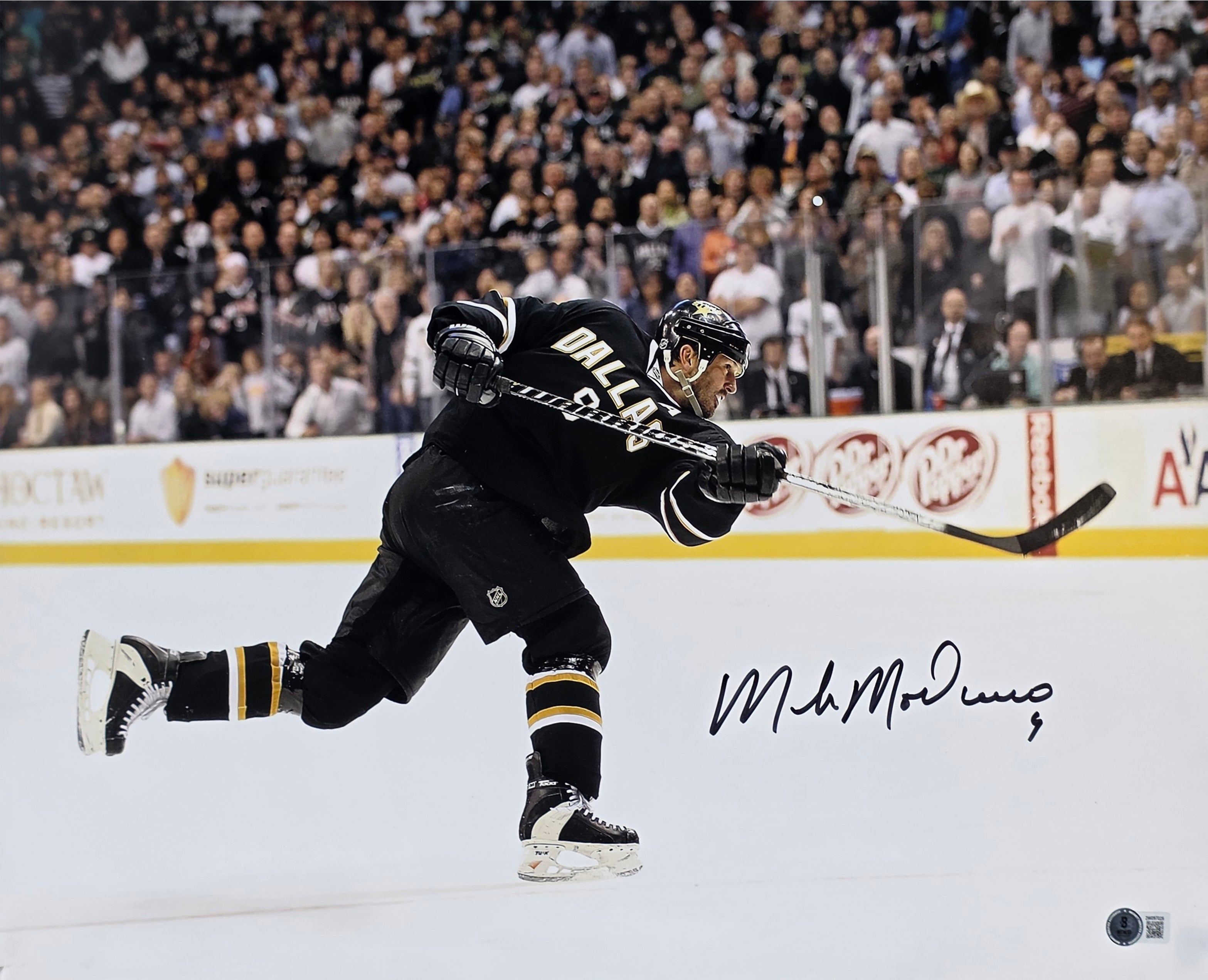 Stars Mike Modano Authentic 16x20 Horizontal Photo Autographed BAS Witnessed