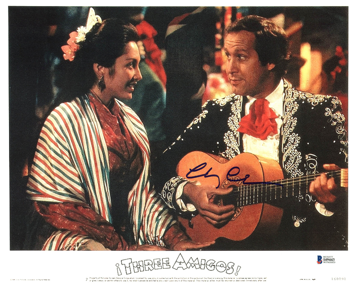 Chevy Chase Three Amigos Authentic Signed 11X14 Lobby Card Photo BAS Witness 12