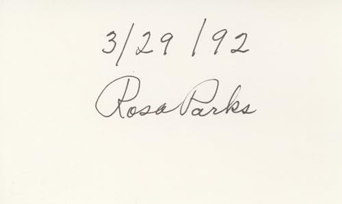 Rosa Parks "3/29/92" Authentic Signed 3x5 Index Card Autographed BAS #BK43263