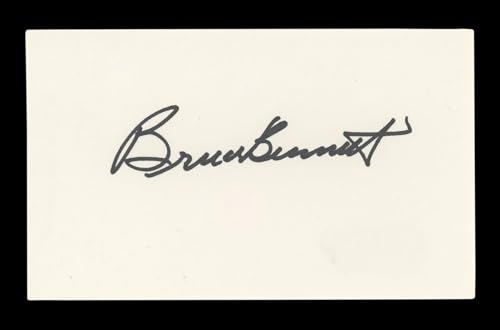 Bruce Bennett Sahara Authentic Signed 3x5 Index Card Autographed BAS #AD70336