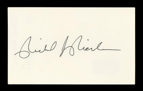 Richard Riordan Mayor Authentic Signed 3x5 Index Card Autographed BAS #AD70278