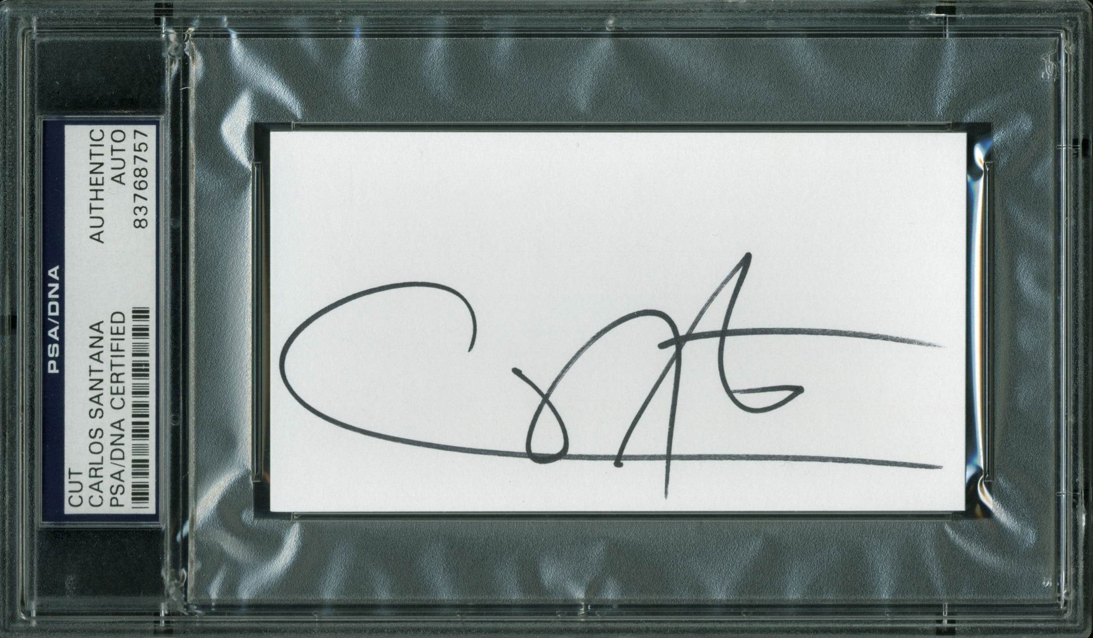 Carlos Santana Authentic Signed 3x5 Index Card Autographed PSA/DNA Slabbed
