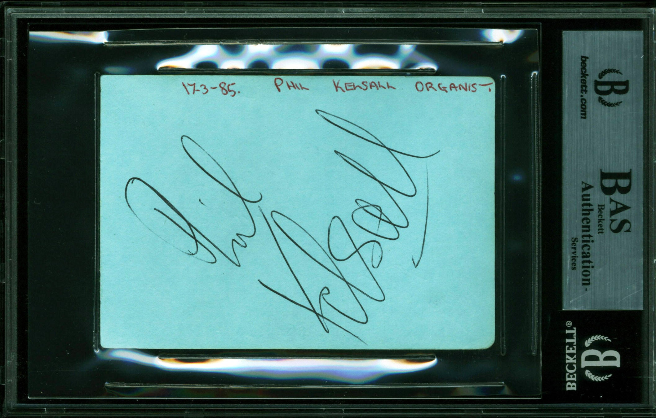 Eric Clapton Authentic Signed 2.9x4.25 Cut Signature Autographed BAS Slabbed
