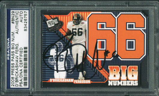 D'Brickashaw Ferguson Authentic Signed Card 2006 Press Pass Bn29 PSA/DNA Slabbed