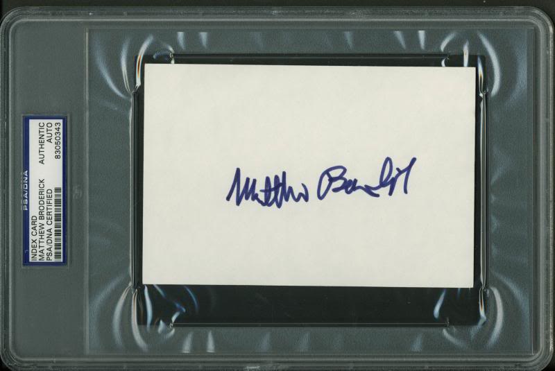 Matthew Broderick Authentic Signed 4X6 Index Card Autographed PSA/DNA Slabbed