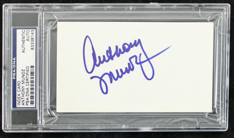Bengals Anthony Munoz Authentic Signed 3X5 Index Card Autograph PSA/DNA Slabbed