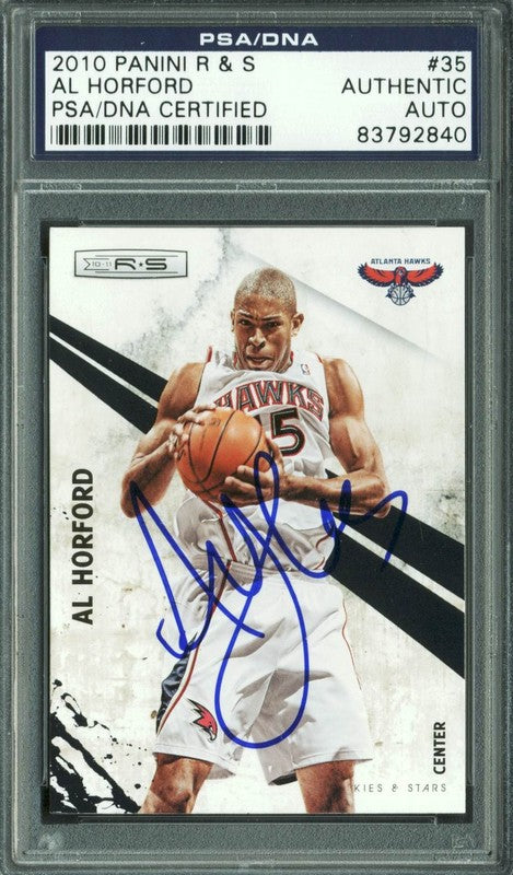 Hawks Al Horford Authentic Signed Card 2010 Panini R&S #35 PSA/DNA Slabbed