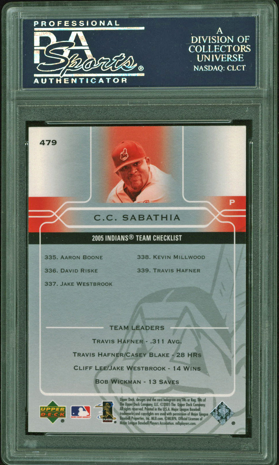 Yankees C.C. Sabathia Authentic Signed 2005 Upper Deck #479 Card PSA/DNA Slabbed