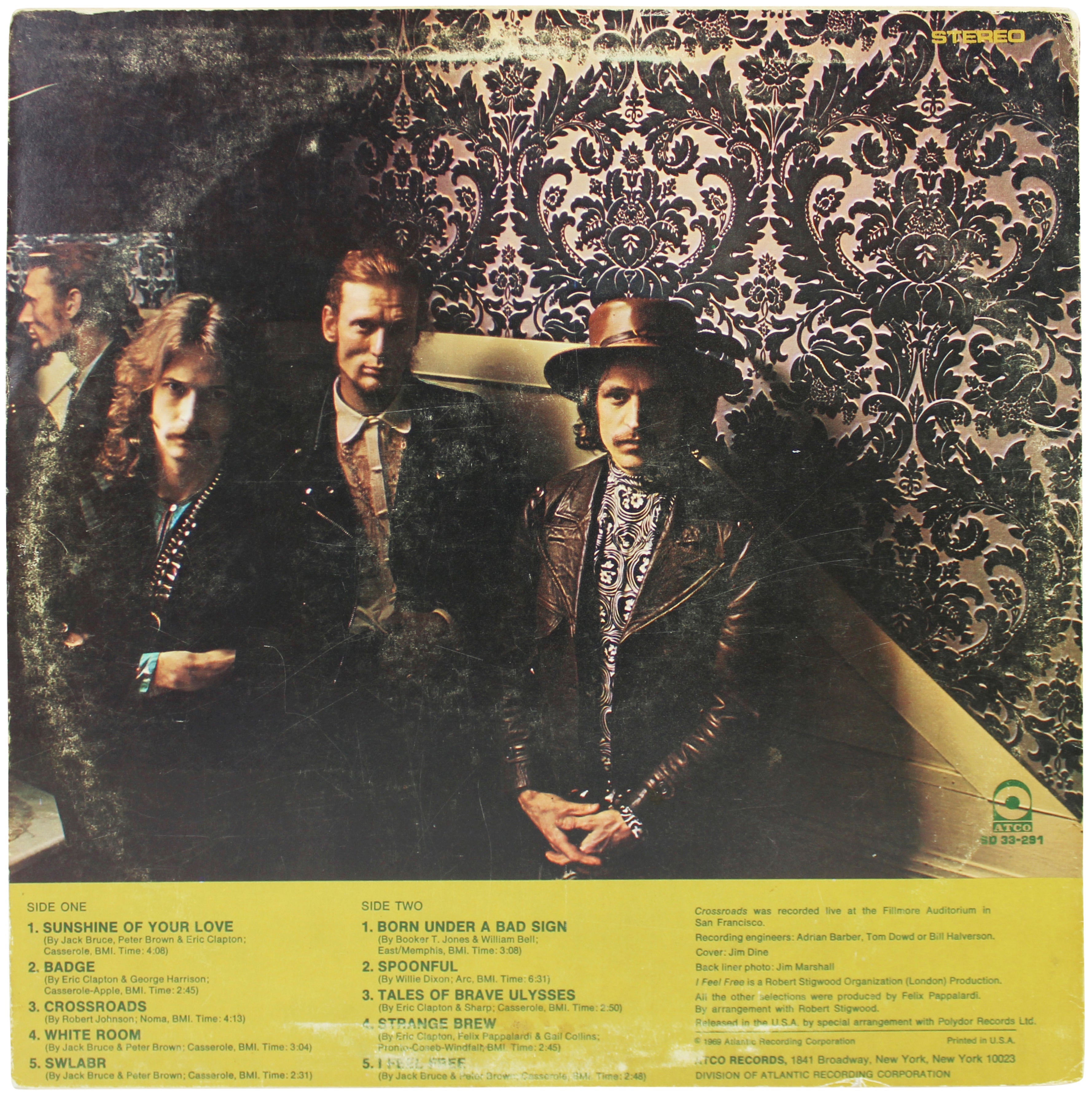 Jack Bruce Cream Authentic Signed Best Of Cream Album Cover W/ Vinyl PSA #T76234