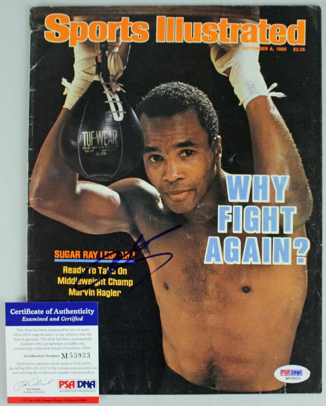 Sugar Ray Leonard Boxing Authentic Signed Sports Illustrated PSA/DNA #M53933