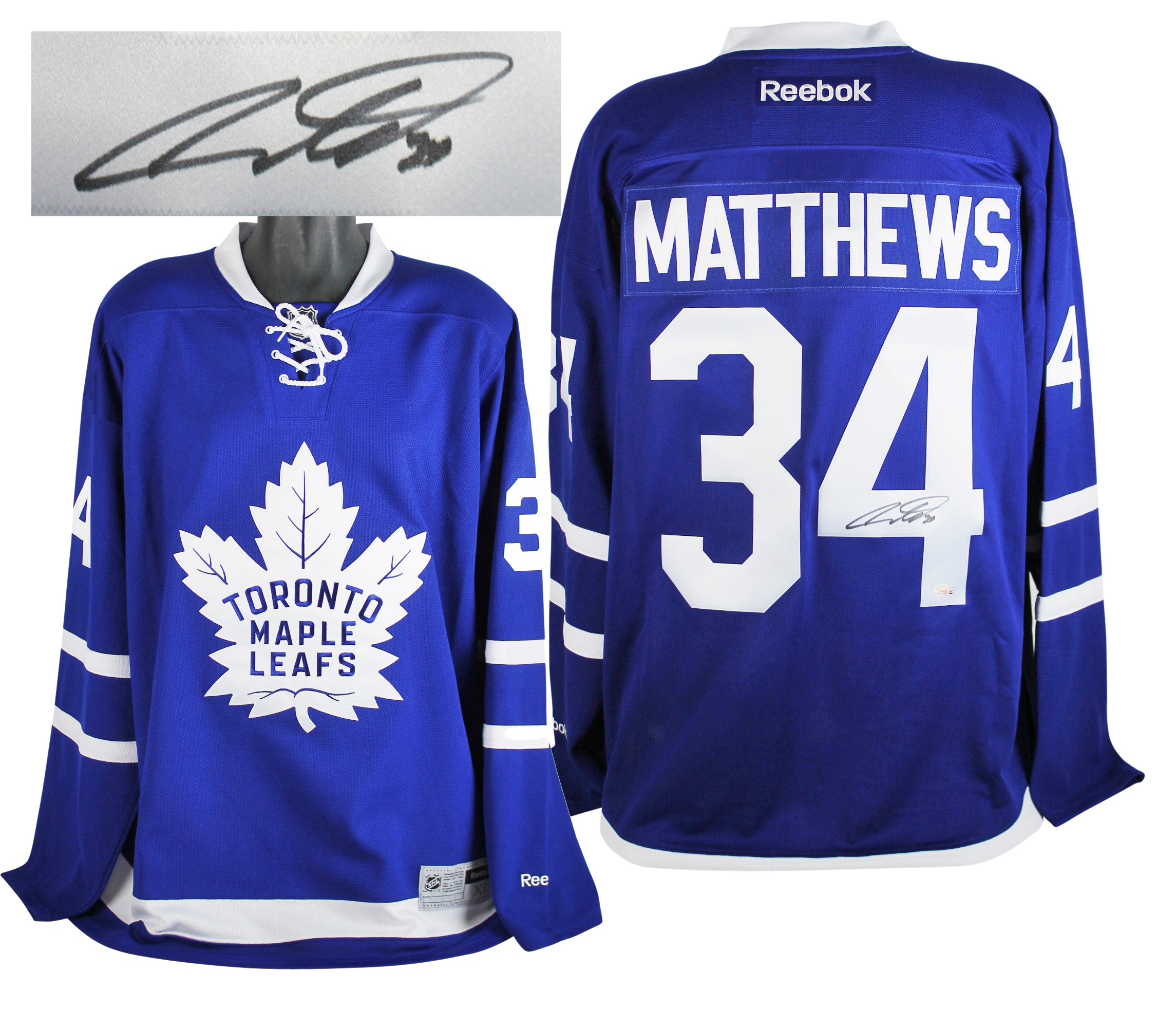 Maple Leafs Auston Matthews Authentic Signed Blue Reebok Jersey Fanatics
