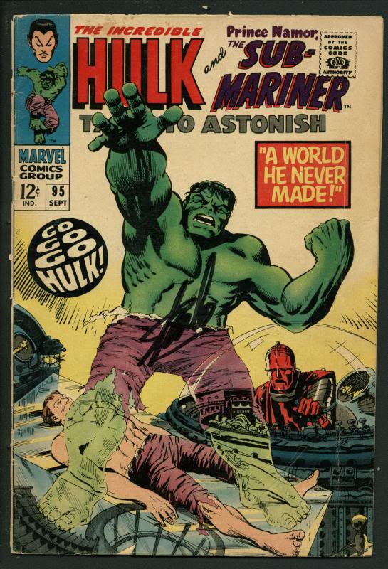 Stan Lee Signed Tales To Astonish #95 Comic Book Hulk/Submariner PSA/DNA #W18840
