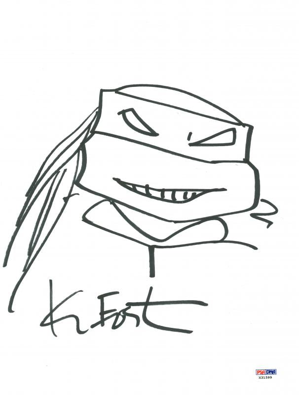 Kevin Eastman Authentic Signed 9X12 Ninja Turtles Sketch PSA/DNA #X31599