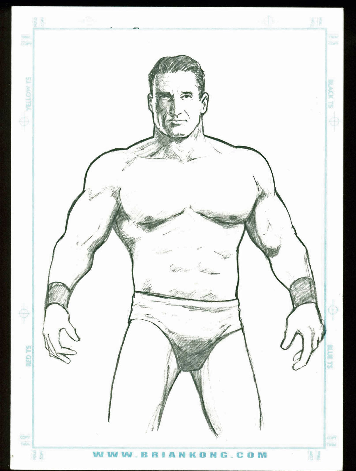 Brian C. Kong Authentic Signed 5x7 Ken Shamrock 1/1 Art Print w/ PPC COA