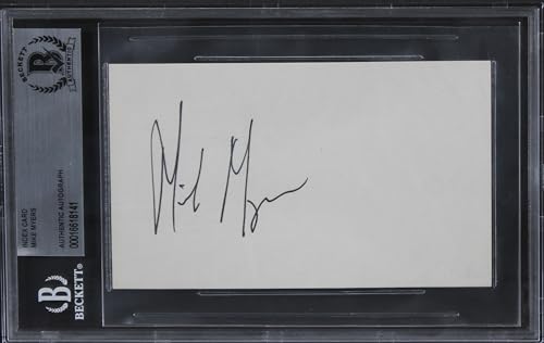 Mike Myers Austin Powers Authentic Signed 3x5 Index Card BAS Slabbed 1