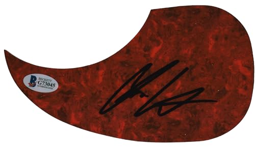 Chris Lane Musician Authentic Signed Red Acoustic Guitar Pick Guard BAS #G73045