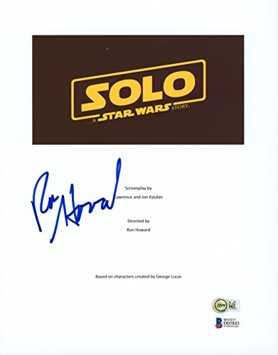 Ron Howard Authentic Signed Solo A Star Wars Story Movie Script Cover BAS D05843