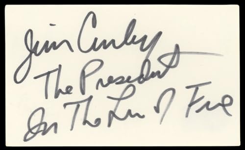Jim Curley In The Line Of Fire "President" Signed 3x5 Index Card BAS #BL98579