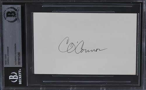 Carroll O'Connor All In The Family Authentic Signed 3x5 Index Card BAS Slabbed 2