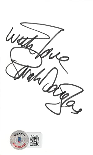 Sarah Douglas Superman "With Love" Authentic Signed 3x5 Index Card BAS #BJ12793