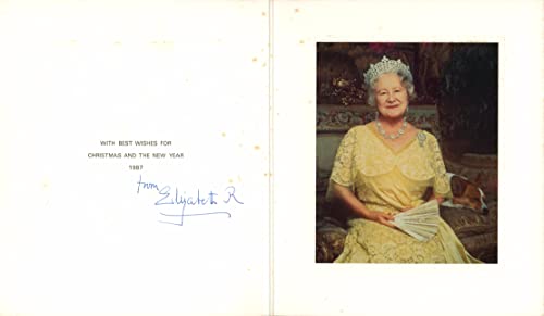 Queen Mother Elizabeth Authentic Signed 8.5x14.75 Greeting Card BAS #AB14599