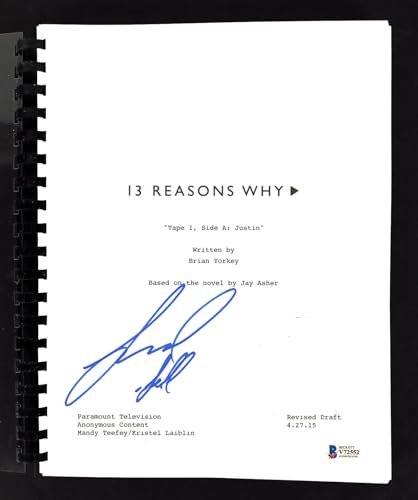 Brandon Larracuente "Jeff" Signed 13 Reasons Why Pilot Tv Script BAS #V72552