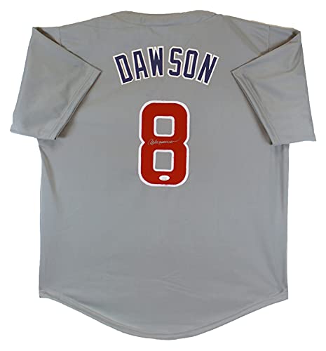 Cubs Andre Dawson Authentic Signed Grey Pro Style Jersey Autographed JSA Witness