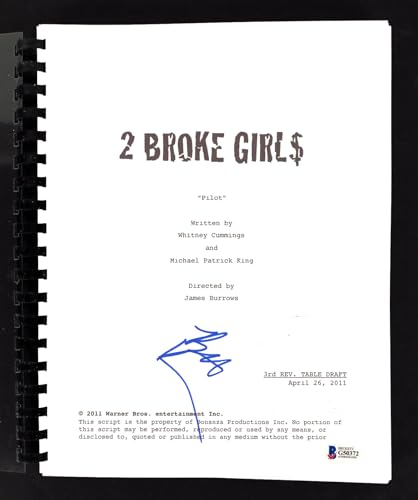 Beth Behrs Authentic Signed 2 Broke Girls Pilot Episode Tv Script BAS #G50372