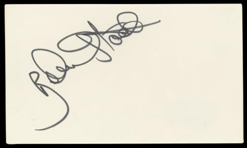 Robert Stack Airplane! Authentic Signed 3x5 Index Card Autographed BAS #BL96873