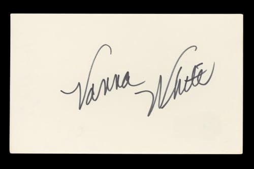 Vanna White Wheel of Fortune Authentic Signed 3x5 Index Card BAS #BL96549