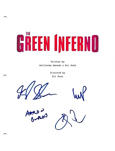 The Green Inferno Cast (4) Sabara, Izzo, +2 Signed Script Cover BAS #AC33466