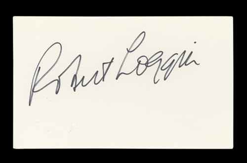 Robert Loggia Big Authentic Signed 3x5 Index Card Autographed BAS #BL96585
