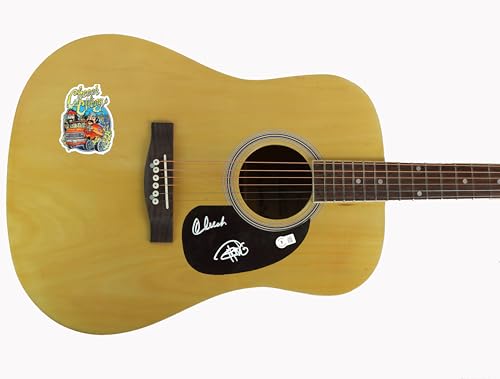 Cheech Marin & Tommy Chong Up in Smoke Signed Acoustic Guitar w/ Decal BAS 1