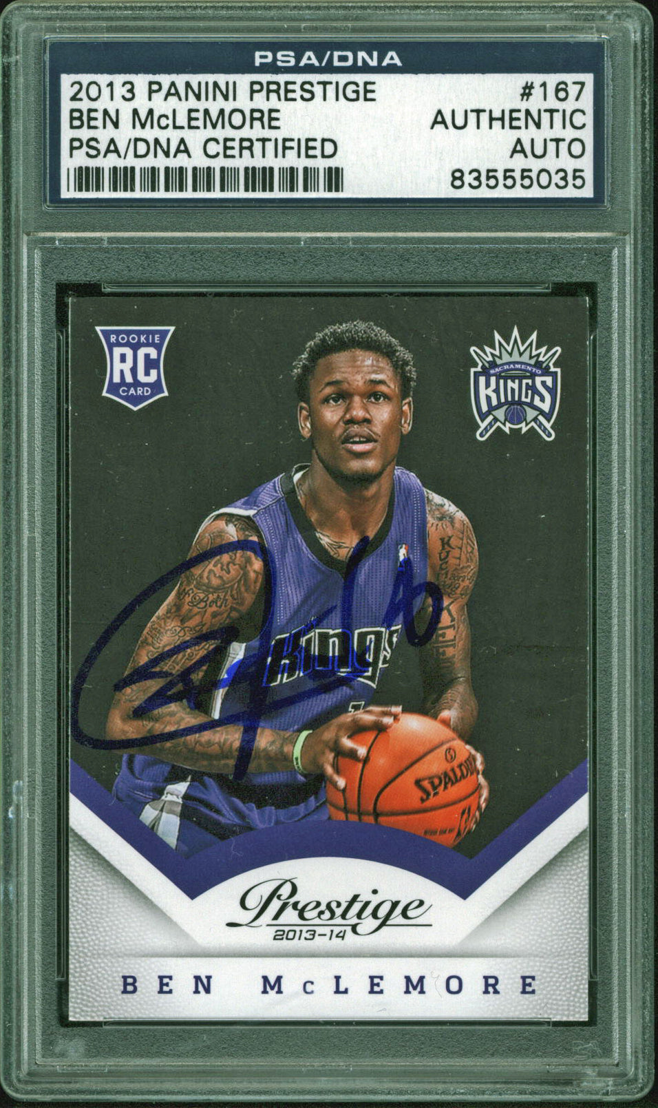 Grizzlies Ben Mclemore Signed 2013 Panini Prestige #167 Auto Card PSA Slabbed