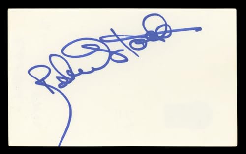 Robert Stack Airplane! Authentic Signed 3x5 Index Card Autographed BAS #BL96872