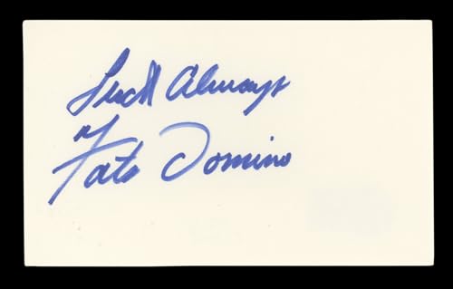 Fats Domino 'Luck Always" Authentic Signed 3x5 Index Card BAS #BL96656