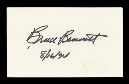 Bruce Bennett Sahara "8/16/94" Signed 3x5 Index Card Autographed BAS #AD70335