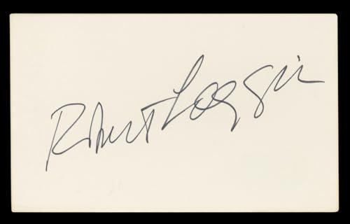 Robert Loggia Big Authentic Signed 3x5 Index Card Autographed BAS #BL96593