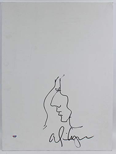 Alice Cooper Signed 18x24 Hand Drawn Self Portrait Sketch PSA/DNA ITP #7A26808
