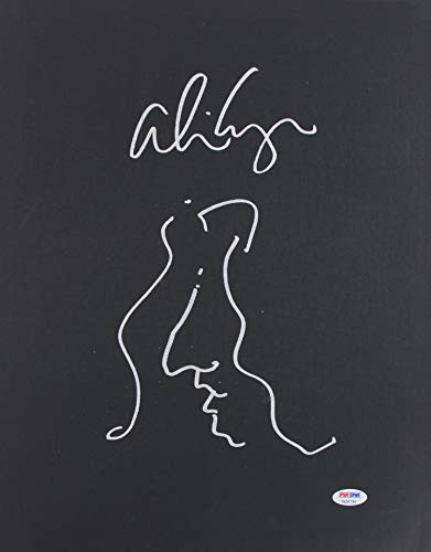 Alice Cooper Signed 12x16 Hand Drawn Self Portrait Sketch Canvas PSA #7A26796