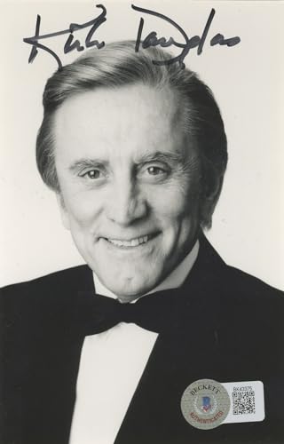 Kirk Douglas Spartacus Authentic Signed 3.5x5.5 Black & White Photo BAS #BK43375