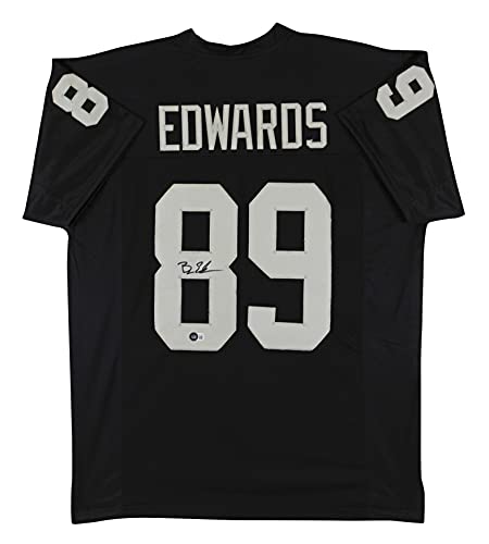 Bryan Edwards Authentic Signed Black Pro Style Jersey Autographed BAS Witnessed