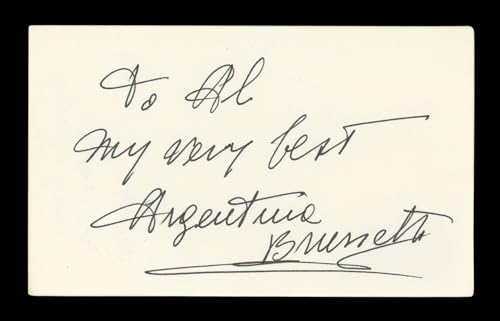 Argentina Brunetti It's a Wonderful Life Signed 3x5 Index Card BAS #AD70124
