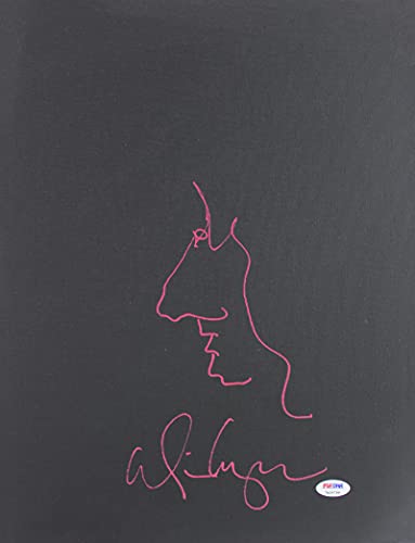 Alice Cooper Signed 12x16 Hand Drawn Self Portrait Sketch Canvas PSA #7A26798