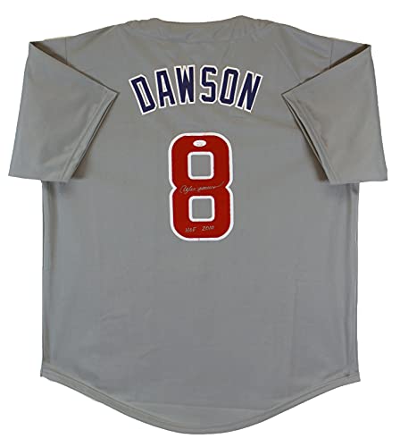 Cubs Andre Dawson "HOF 2010" Authentic Signed Grey Pro Style Jersey JSA Witness
